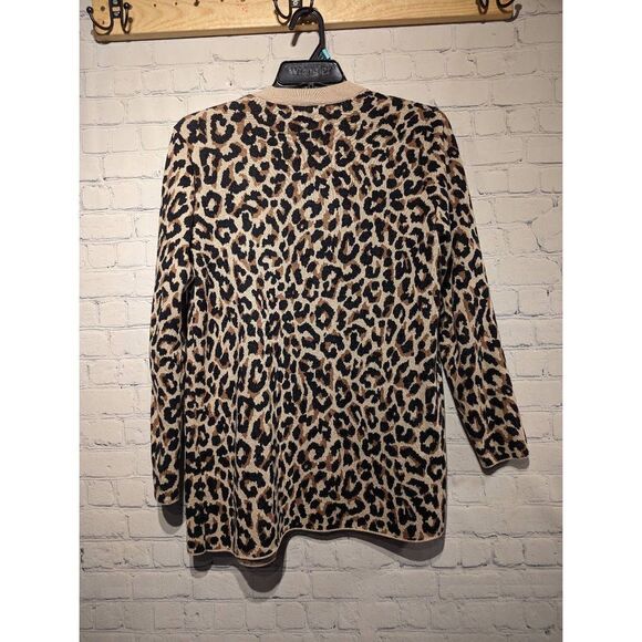 J. Crew soft no closure animal print cardigan all - Picture 3 of 4